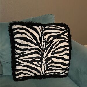 Source Unknown Black and White Zebra Print Pillow